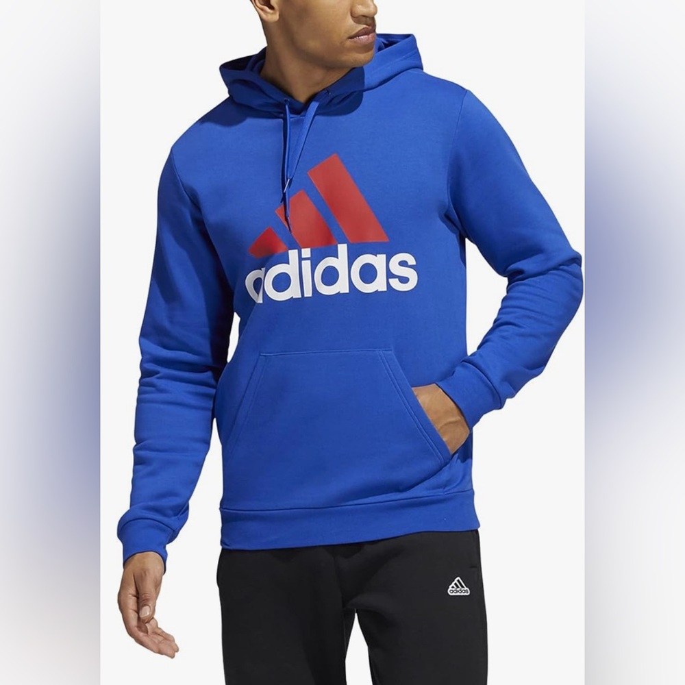 Adidas Badge of Sport Graphic Fleece Pullover Hoodie Men's Size Large